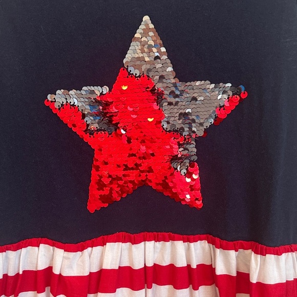 The Children's Place Black Dress with Sequined Star and Striped Skirt - Picture 3 of 5